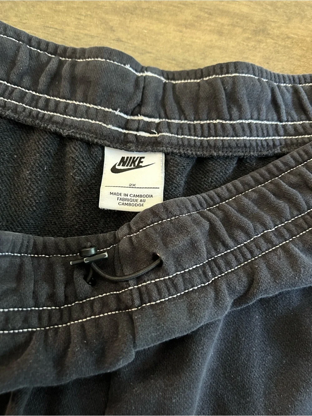 2 pair Nike Black Womens Athletic Shorts with White Swoosh